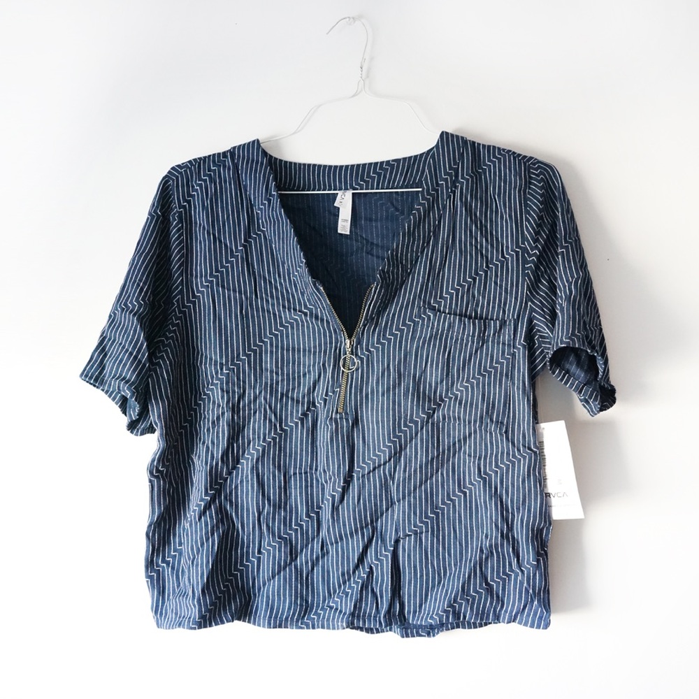 RVCA Striped Zip Up Top